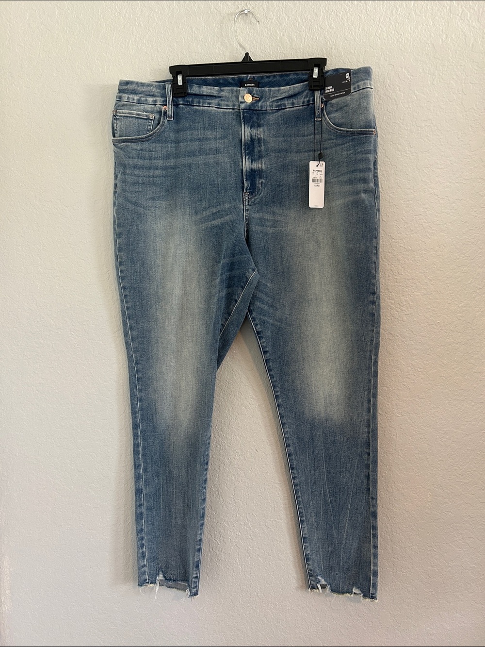 Women's Plus/Long Light Wash Blue Stretch Jeans